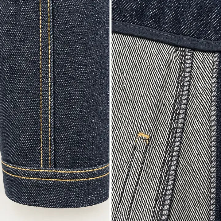 Indigo Denim Pants with Crochet Fringe Waist Detail — 4