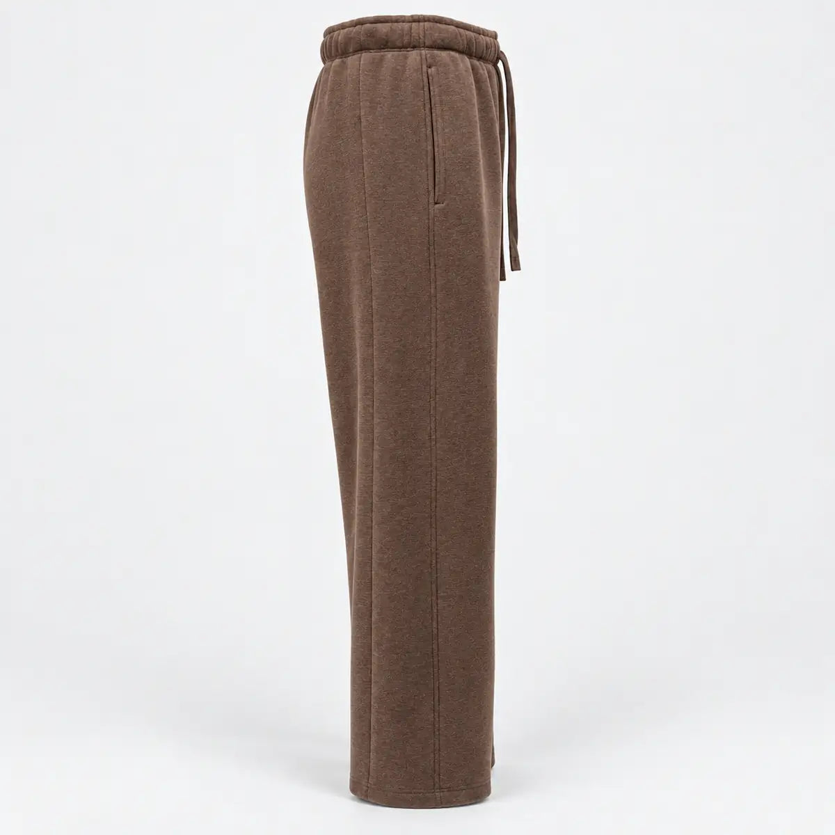 Cocoa-Brown Drawstring Wide-Leg Knit Pants — 2