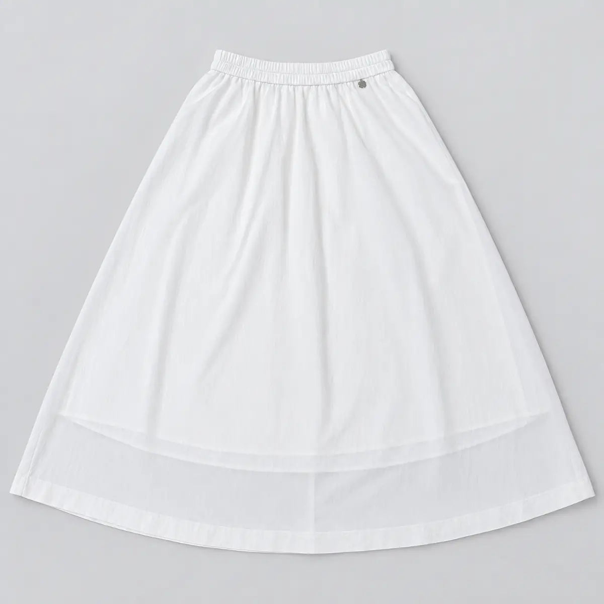 White Elastic-Waist A-Line Maxi Skirt — 4