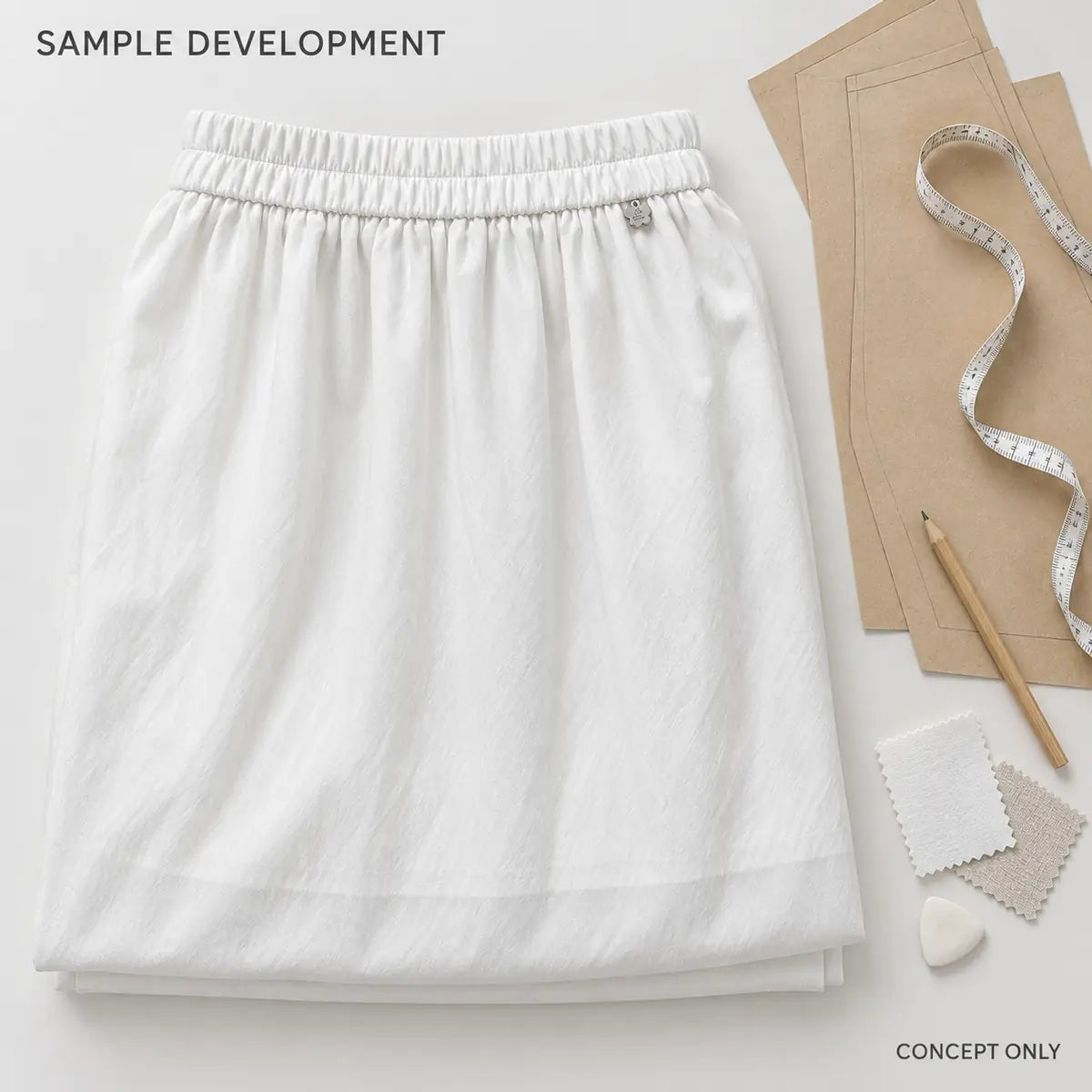 White Elastic-Waist A-Line Maxi Skirt — 6