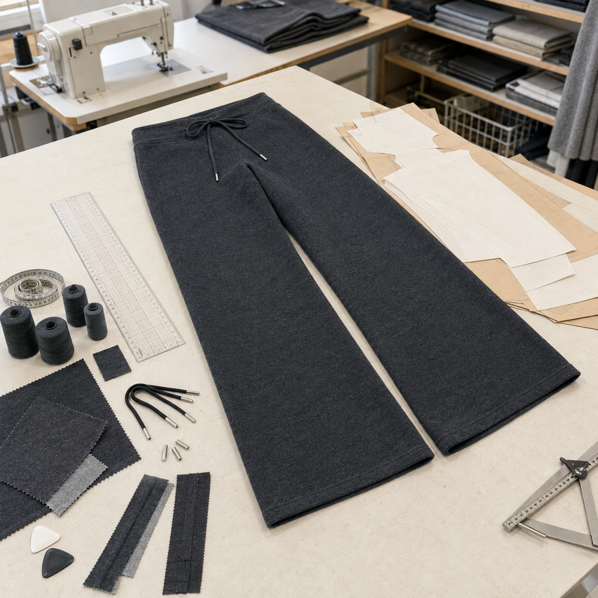 Drawstring Wide-Leg Trousers — 6