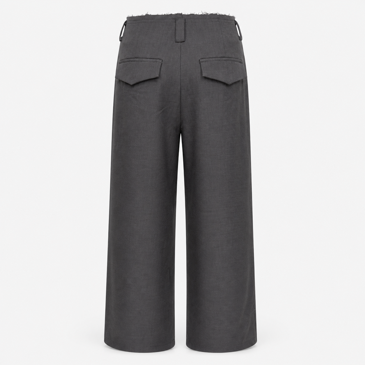 Raw-Edge Wide-Leg Tailored Trousers — 1