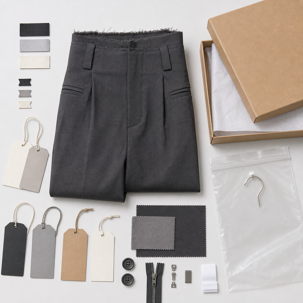 Raw-Edge Wide-Leg Tailored Trousers — 7