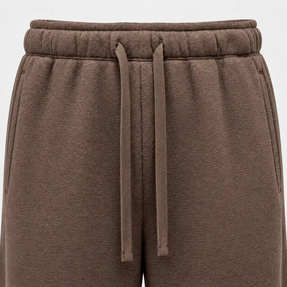 Cocoa-Brown Drawstring Wide-Leg Knit Pants — 3