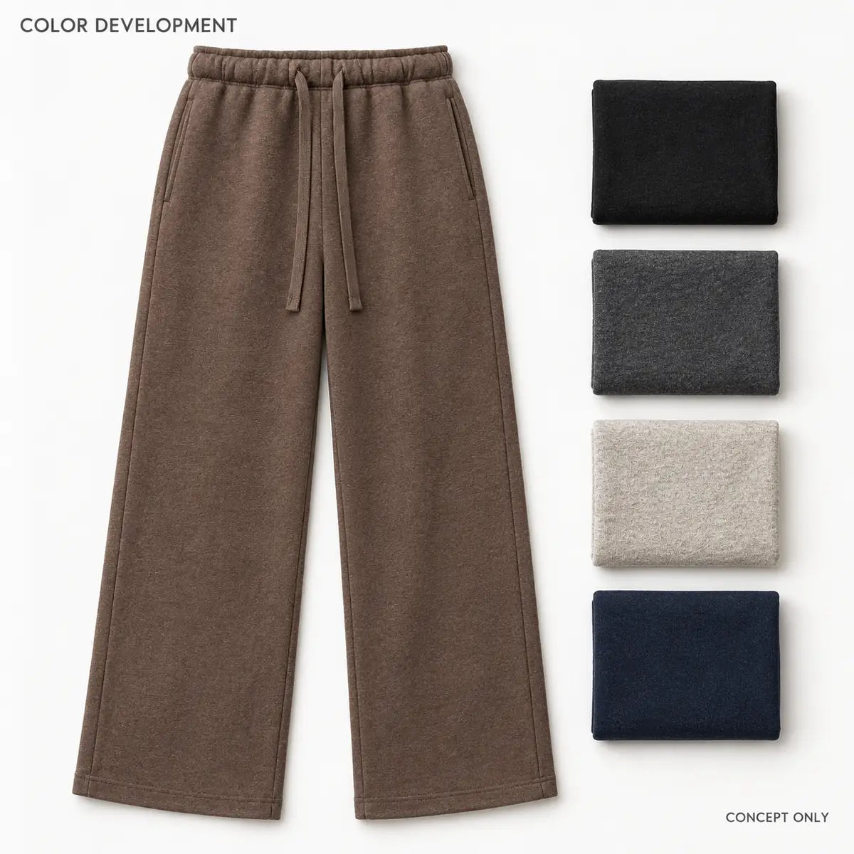 Cocoa-Brown Drawstring Wide-Leg Knit Pants — 5