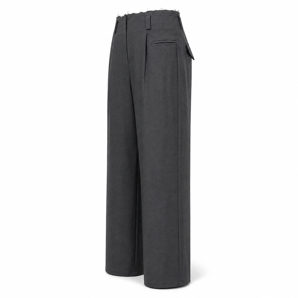 Raw-Edge Wide-Leg Tailored Trousers — 2
